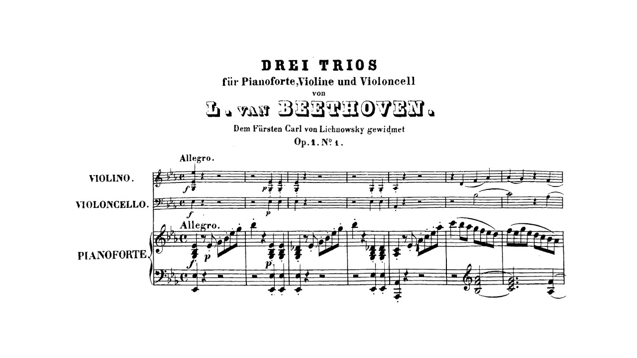 Beethoven: Piano Trio No. 1 in E-flat major, Op. 1 No. 1 (with Score)