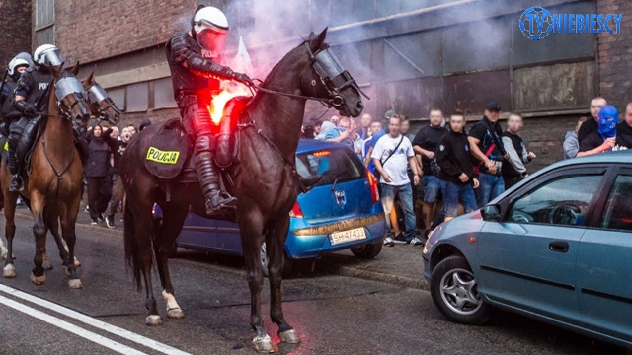Awantura podczas przemarszu Chorzowa Batorego na stadion Ruchu (14.09.2017 r.)