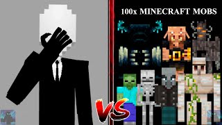Slenderman (Rehunter) vs Minecraft Mobs x100 - Minecraft Mob Battle