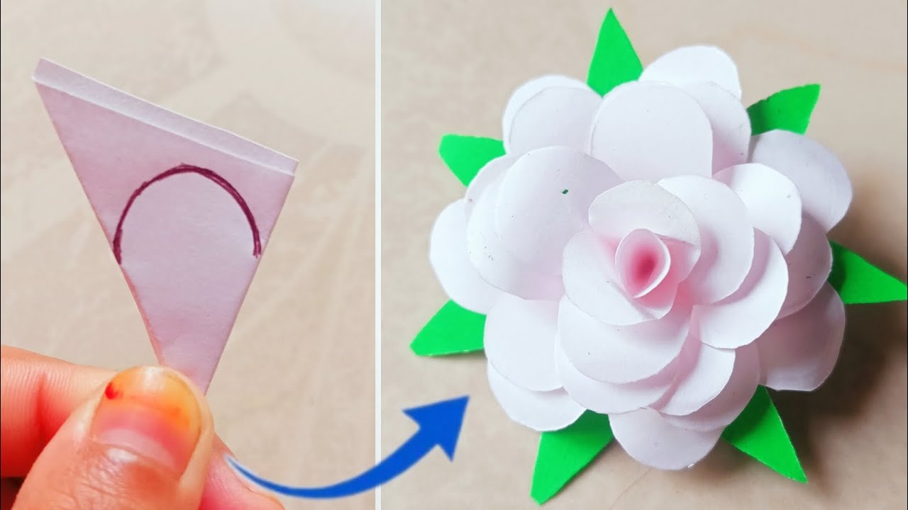 How to make Rose paper flowers 🌹🌺 Rose flowers craft 💐 Diy paper flowers making 🌺🌼