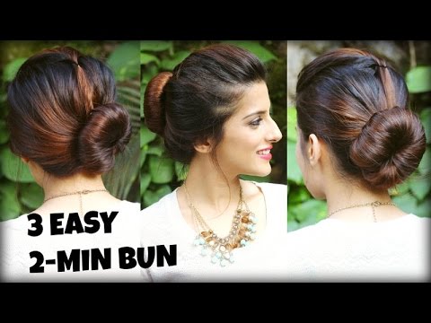3 Easy Bun Hairstyles For Thin Long Hair Using A Bun Maker For College Work Perfect Bun Tutorial