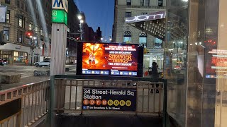 MTA NYC Subway: (B) (D) (F) (M) (N) (Q) (R) (W) Trains + A Tour of the 34th St-Herald Sq Station 