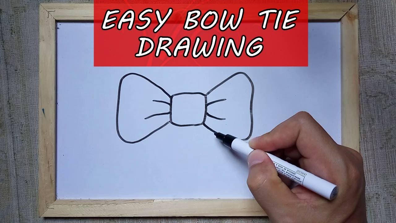 How to Draw a Bow Tie Outline Drawing Step by Step Sketch ...