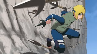 Минато в аниме Наруто  3 мировая война шиноби, показал божественную технику убив 1000 шиноби за раз.