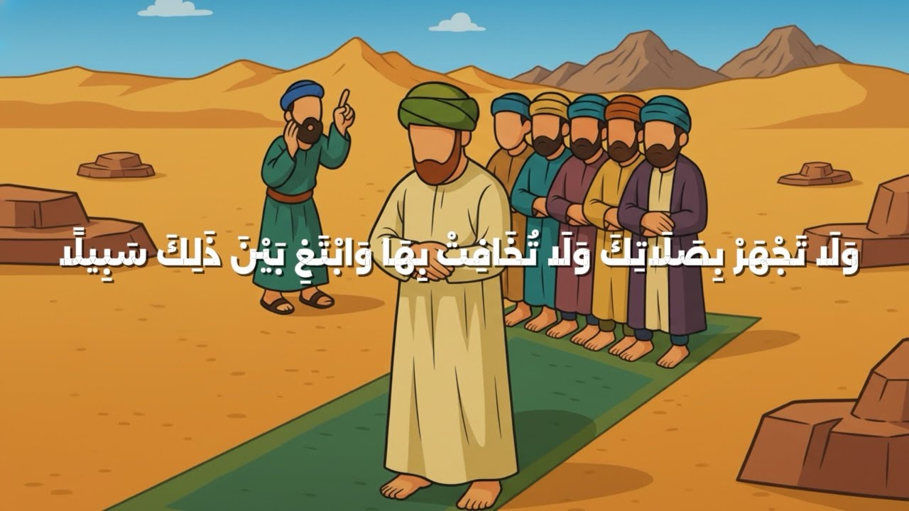 سبب نزول ﴿ وَلَا تَجْهر بِصَلاتك ولا تخافت بها ﴾ اللحظة التي أرسَل الله فيها آية أوقفت استهزاء قريش 