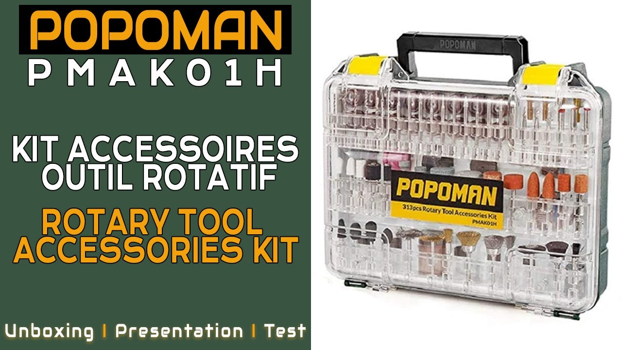 POPOMAN MPAK01H ▶️ Kit 313 Accessoires pour Outil Rotatif 