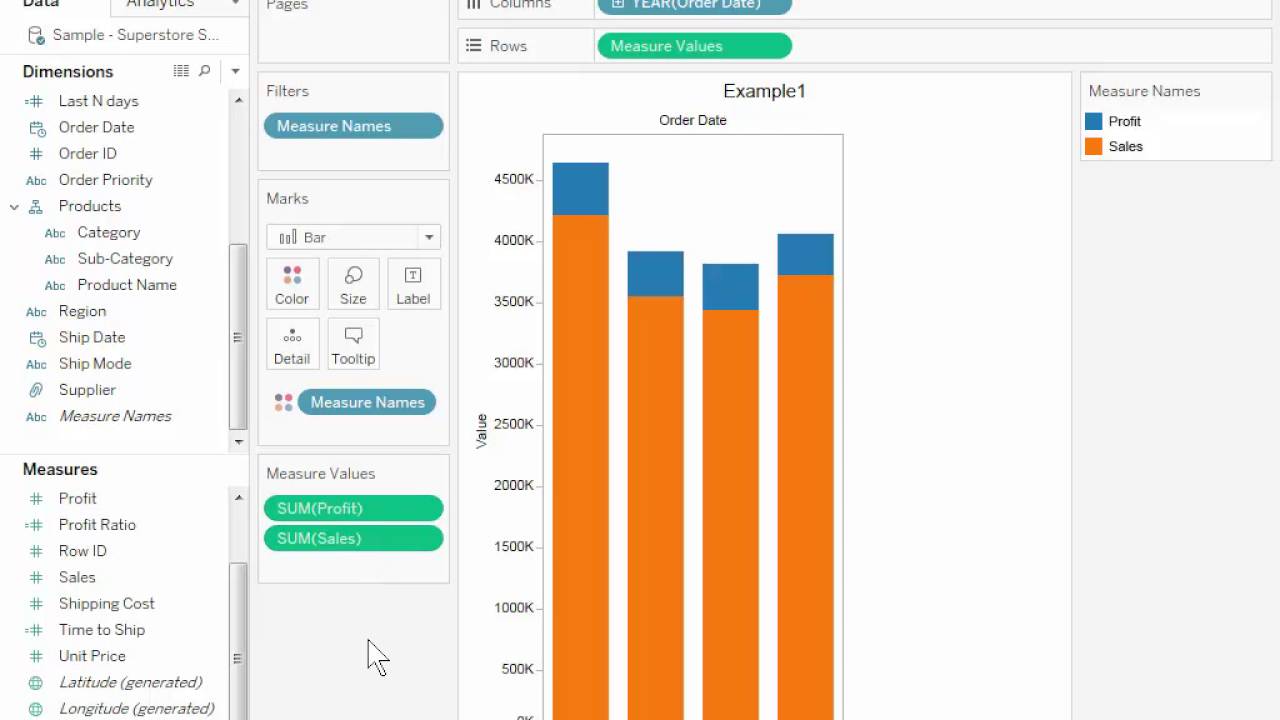 Create Stacked Bar Chart Tableau