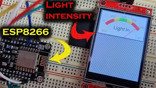Using ESP8266 and A TFT Display to MONITOR Light Intensity And Excel To Graph It