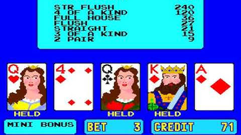 American Poker II - gameplay - video snap - MAME Rom ampoker2