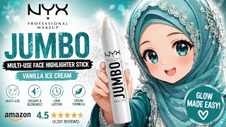 NYX Jumbo Face Highlighter Stick Review ✨ Vanilla Ice Cream Glow Test | Worth Buying?