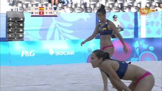 Beach Volleyball Switzerland Spain last points Baku 2015
