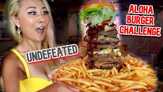 UNDEFEATED ALOHA BURGER CHALLENGE at Honolulu Burger Company in Waikiki, HI!! #RainaisCrazy