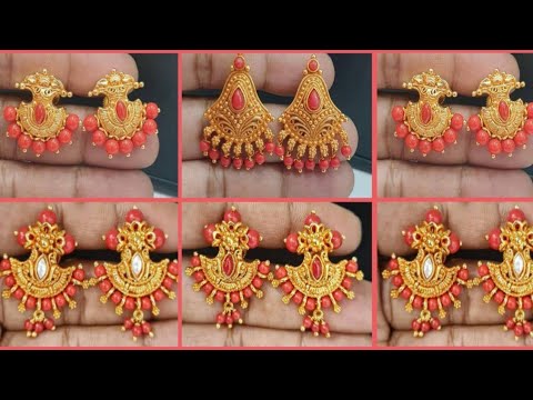 Image result for coral earrings indian jewelry | Coral earrings, Gold  jewelry earrings, Gold jewellery design necklaces