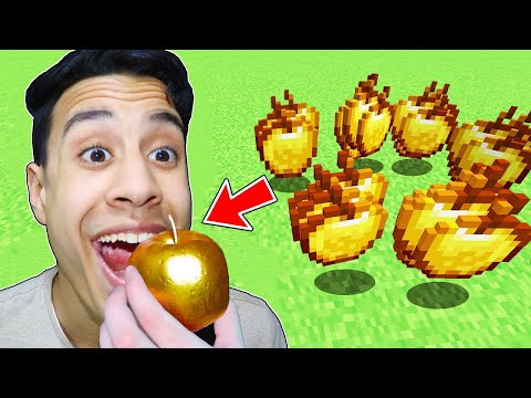 اختبار طعام ماين كرافت في الحياة الحقيقية التفاح الذهبي مستحيل