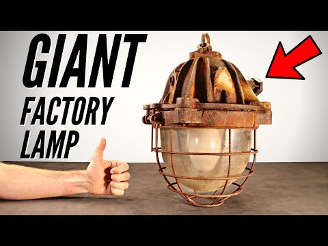 видео: Antique Factory Lamp - Restoration