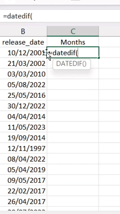 How To Calculate Total Number Of Months B/W Two Dates In Excel | #shortvideo #exceltutorial #gtech