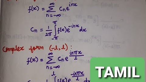 Complex form | (0,π) | (0,l) | Fourier series | Engineering Mathematics 3 | TPDE | M3 | Tamil