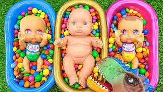 Rainbow Satisfying Video | Magic Mixing Candy ASMR in Three BathTubs with Slime M&M's & Skittles screenshot 5