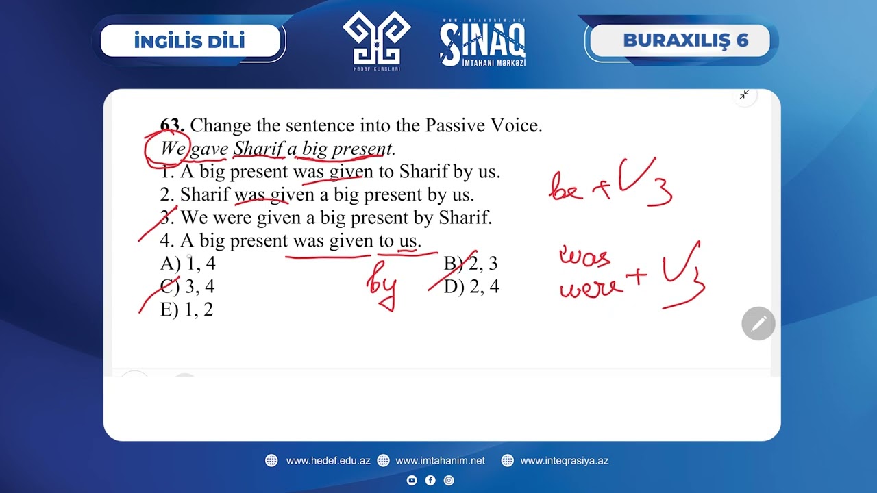 Hədəf. Buraxılış - 6. Sınaq. İngilis dili. 9-cu sinif. 19.02.2023