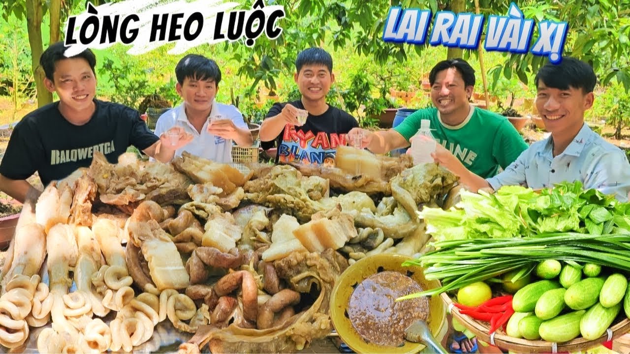 Lòng Heo Luộc Chấm Mắm Tôm Lai Rai Vài Xị Cùng Anh Em – Hoài Phong Team