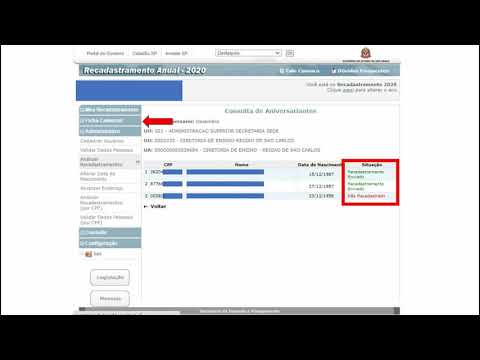 Recadastramento Anual