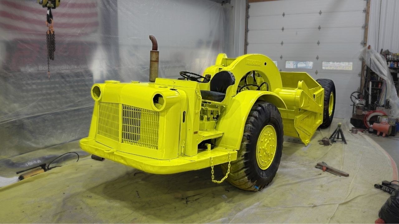 Painting Away 70 Years of Abuse! This 1956 Euclid Scraper looks NEW!!!