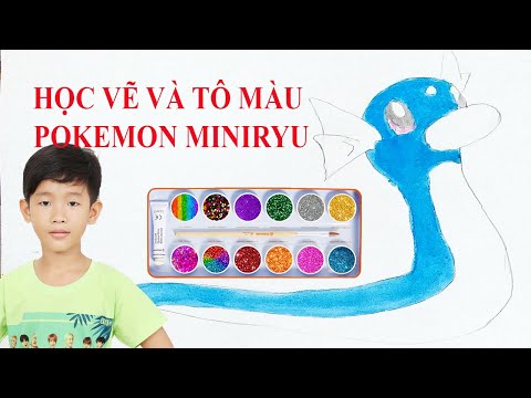 Tô Màu Cho Bé - Bé tập vẽ và tô màu Pokemon Miniryu | Baby Drawing Pokemon Miniryu