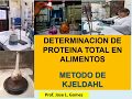 DETERMINACION DE PROTEINA TOTAL (METODO DE KJELDAHL)