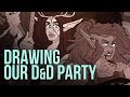 GLITTER CHAOS: Drawing Our D&D Party!