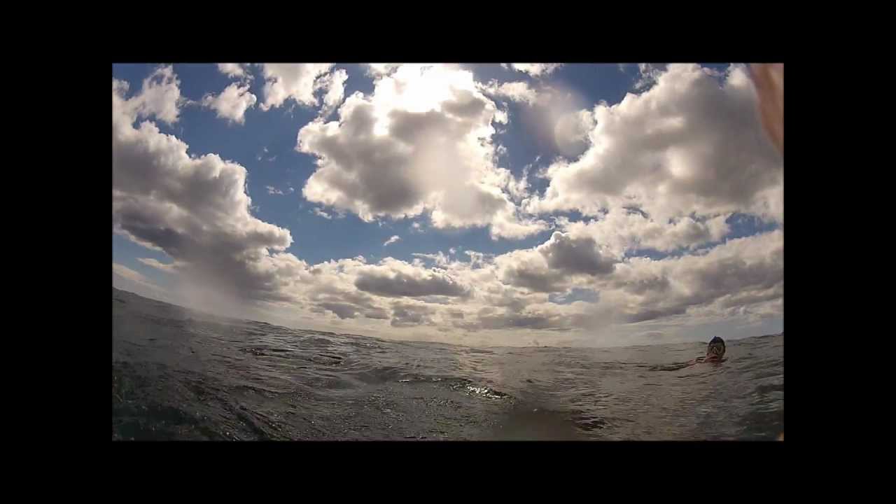 Electric Beach Dive 9912 Mystery Spearfisherman and crazy waves