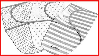 CuddleBug Adjustable Baby Swaddle Blanket & Wrap Spots & Stripes, Pack of 3