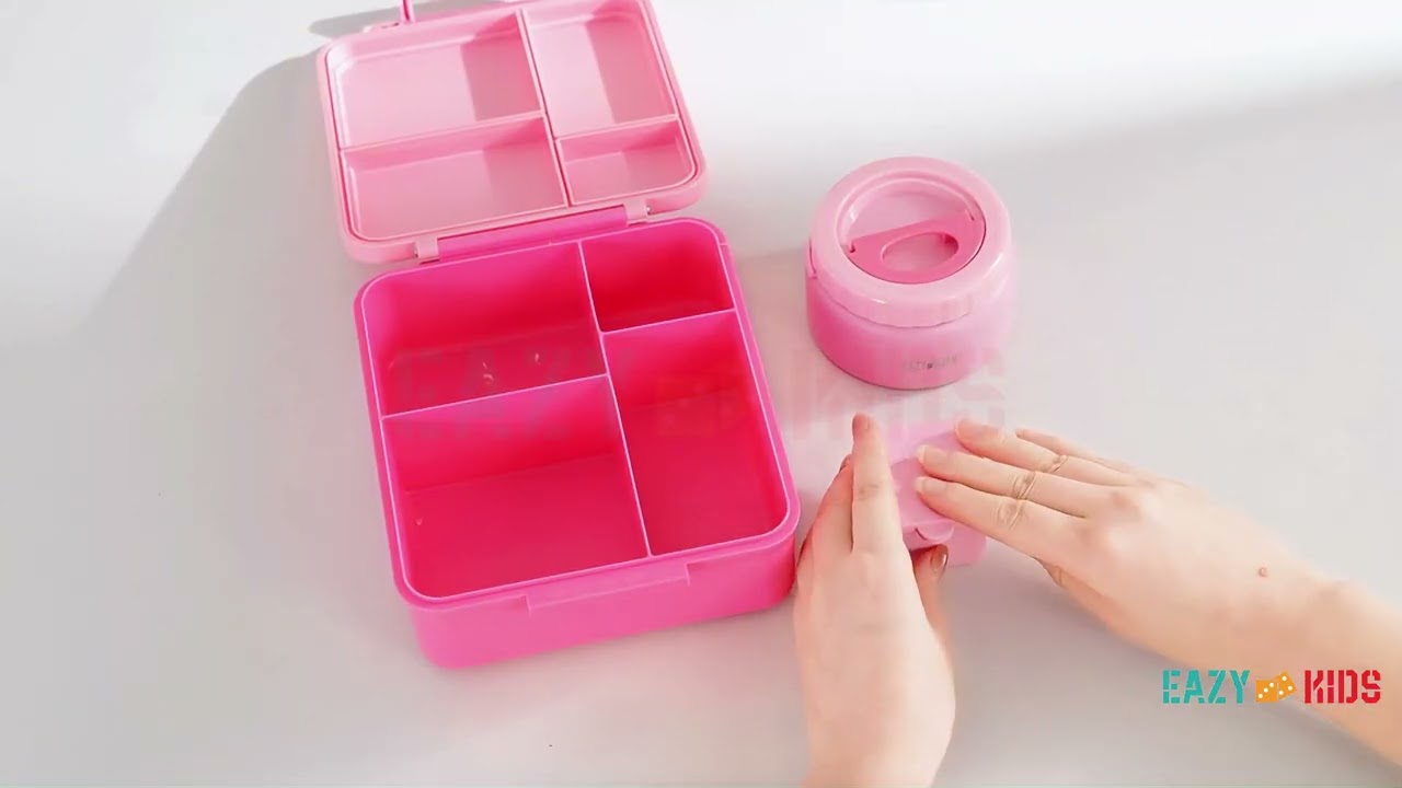 Eazy Kids Jumbo Bento Lunch Box wt Thermos & Dip Jar