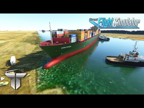 Canal do Suez no Microsoft Flight Simulator 2020