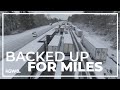 Drone video shows huge semi-truck traffic back up during Portland winter storm image