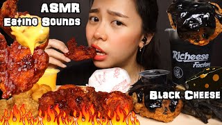 ASMR Richeese Black   Fire Wings & Fried Chicken Level 5 | Crunchy Eating Sounds | No Talking