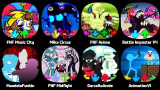 FNF Mario&#39;s Madness V2, FNF Anime Collection, FNF Mandela, FNF Garcello Annie, FNF Henry Stickmin