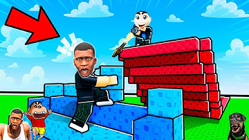 SHINCHAN NOOB vs PRO vs HACKER in STAIR BATTLES ROBLOX with FRANKLIN & CHOP | DREAM SQUAD