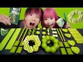 【ASMR】みどり色カラー🍏💚の抹茶お菓子を食べる!