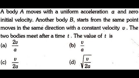 A body A moves with a uniform acceleration a and zero initial velocity.