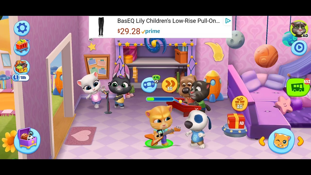 my talking tom friends clean 3 messes gardening pool music - YouTube