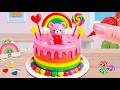 Sweet Mini Buttercream Pink Cake 🌈🍰 With Rainbow M&M Candy – Simple & Adorable ❤️
