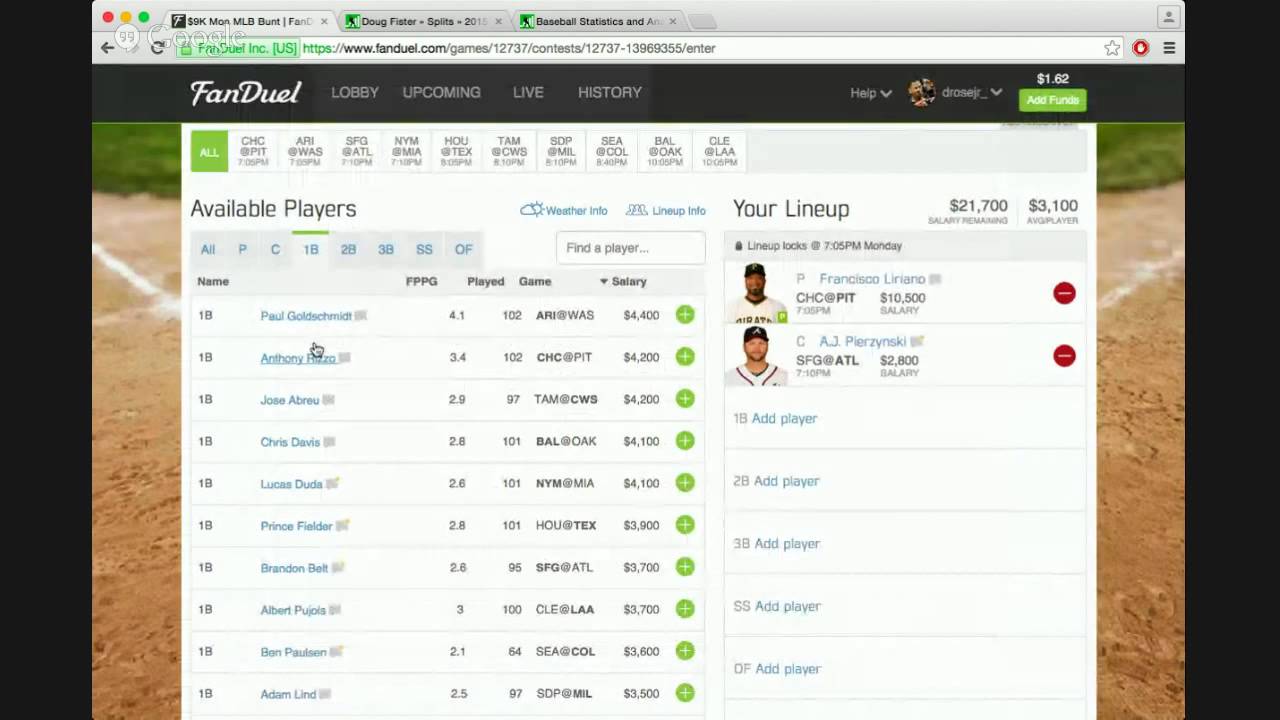 mlb-fanduel-lineups-research-lineups-8-3-youtube