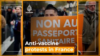 French police use tear gas to quell anti-vaccine protest | AJ #shorts