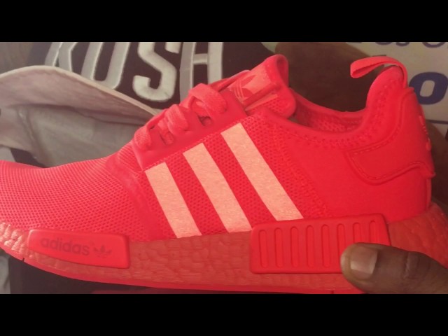 Gæstfrihed ødemark fortryde Adidas Nmd R1 Red Boost(Mesh/neoprene))Solar Red"(Reflective  stripes)HypeBeast"(140usd)Review"4sale - YouTube