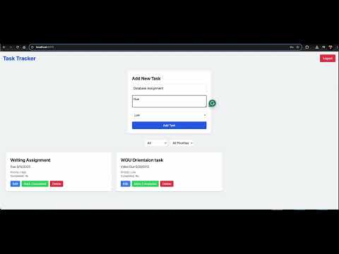 Task Tracker Live Demo