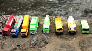 Berburu dan Menemukan Mainan Mobil Mobilan, Truk Molen, Excavator, Crane, Mobil Monster