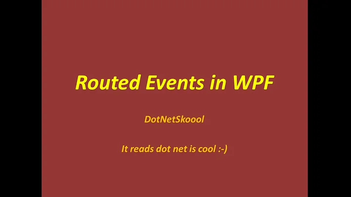 Routed Events in WPF