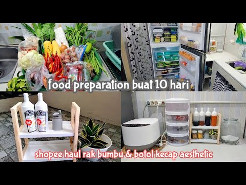 food preparation untuk 10hr . unboxing botol kecap dan rak bumbu murah