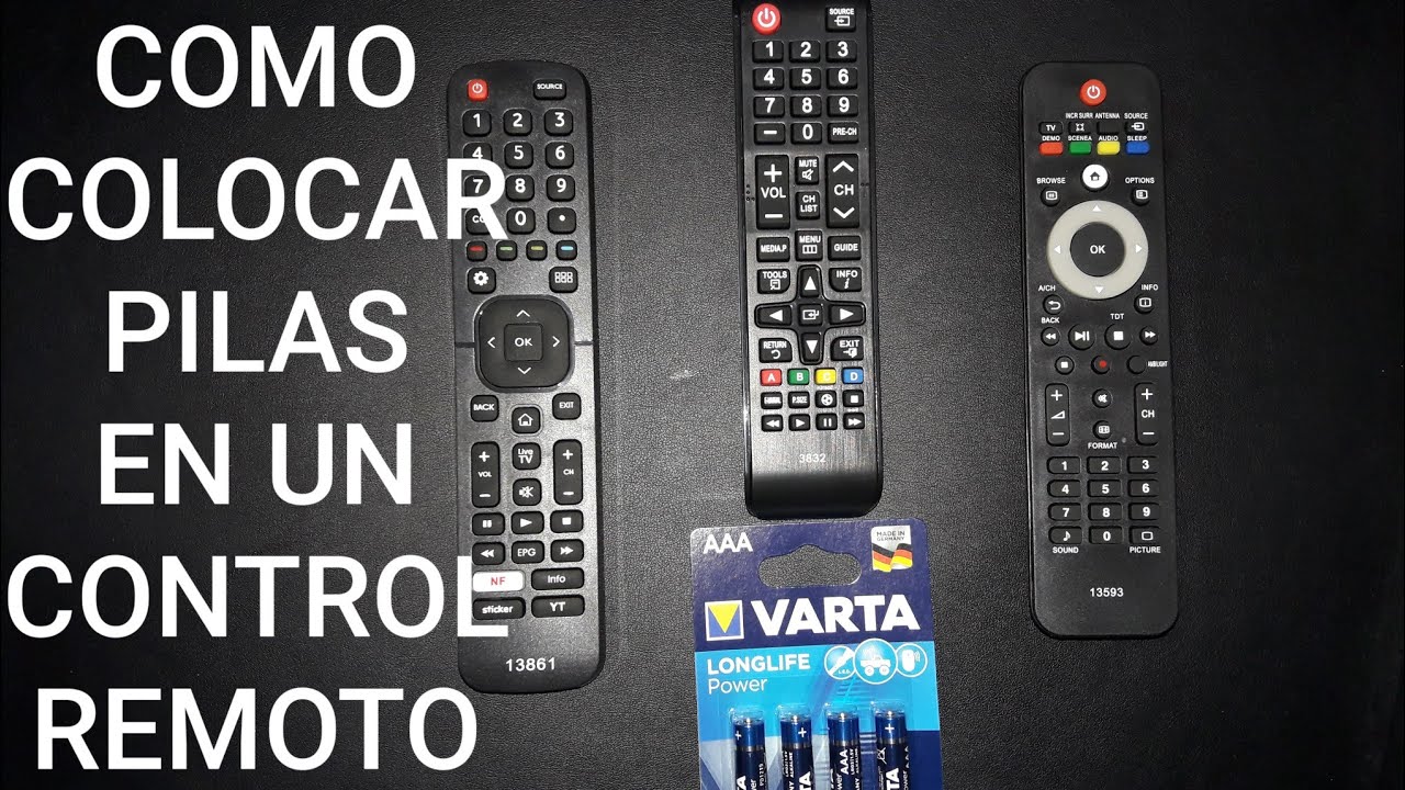 Como colocar pilas Control Remoto YouTube