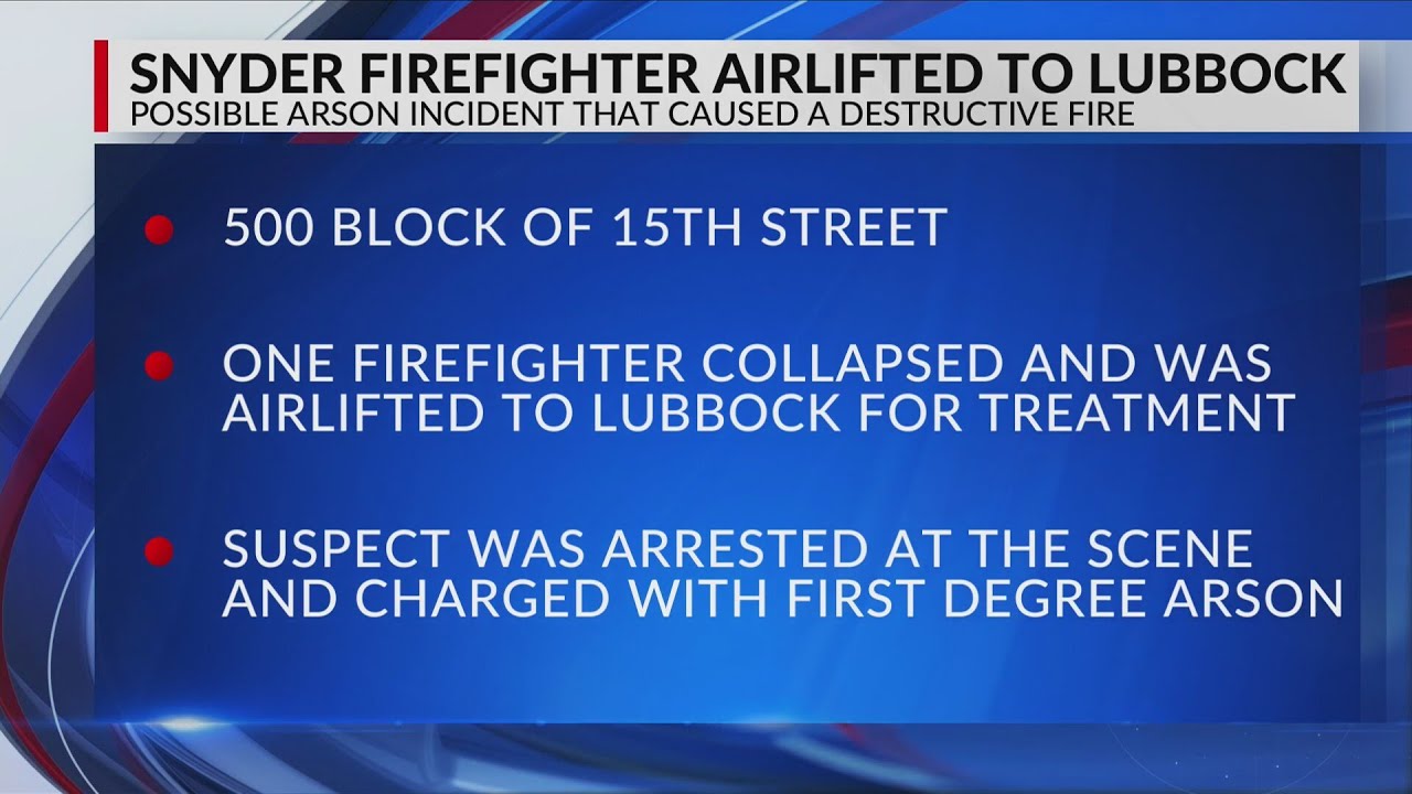 Arson suspect arrested; firefighter airlifted in Snyder - YouTube